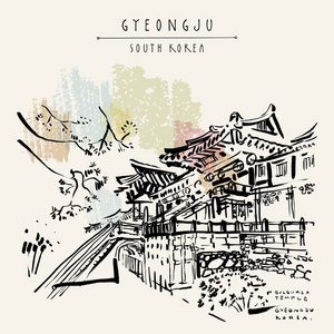 保加利亚寺(联合国教科文组织世界遗产). 手绘. 旅行素描.