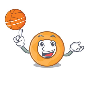 jumpbasketball篮球洋葱圈人物卡通矢量插图照片