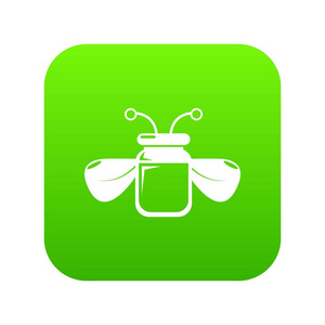 蜜蜂蜂蜜图标绿色矢量图片