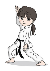 文化兴趣空手道形象-女孩/日本文化的矢量材料照片