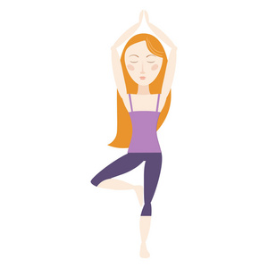 瑜伽女人树式图片