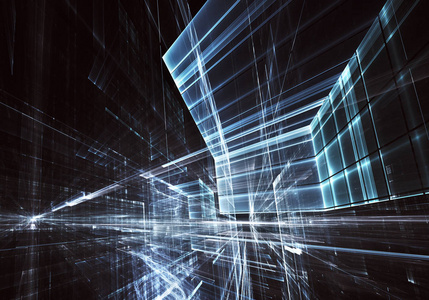 抽象未来技术背景计算机生成三维图像.