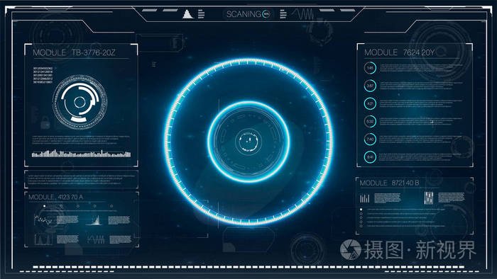 数字雷达屏幕.未来的元素.未来界面元素.显示器 ui.技术创新