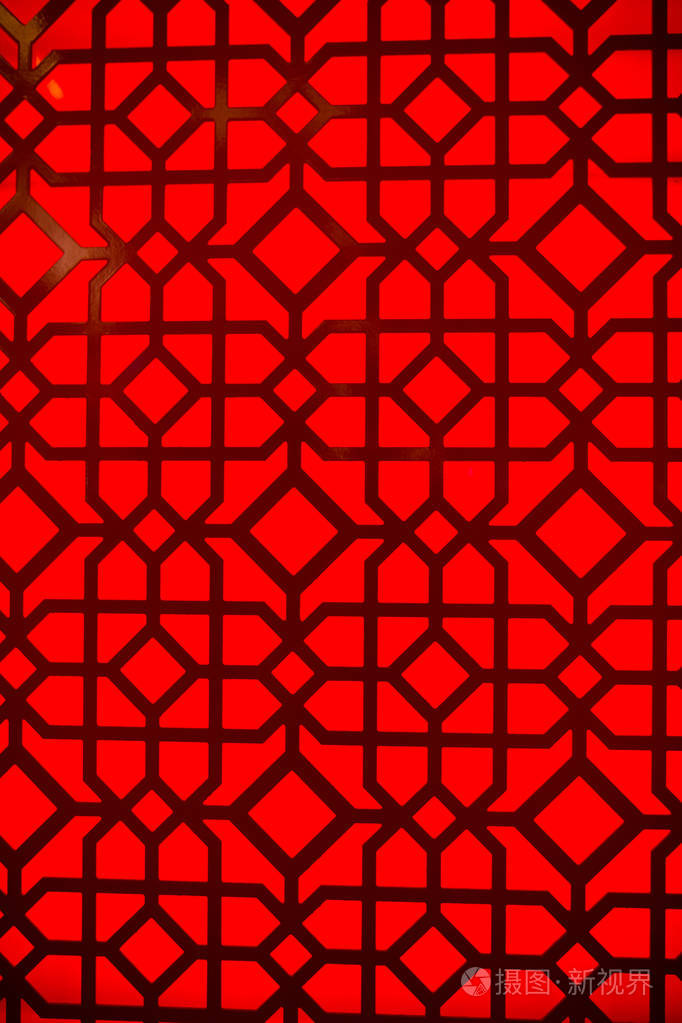 红色背景上的几何设计. 抽象的无缝图案. 装饰或装饰和设计.