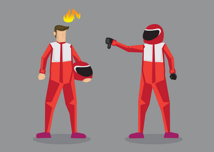 烂人背景图卡通赛车手给竞争对手竖起大拇指.