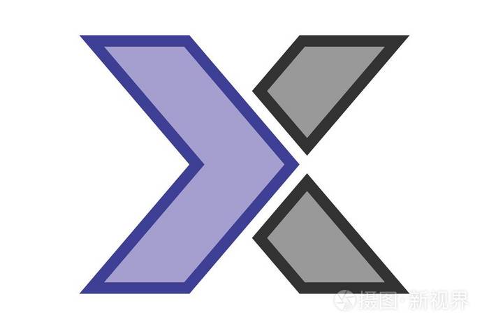 字母x箭头抽象标志