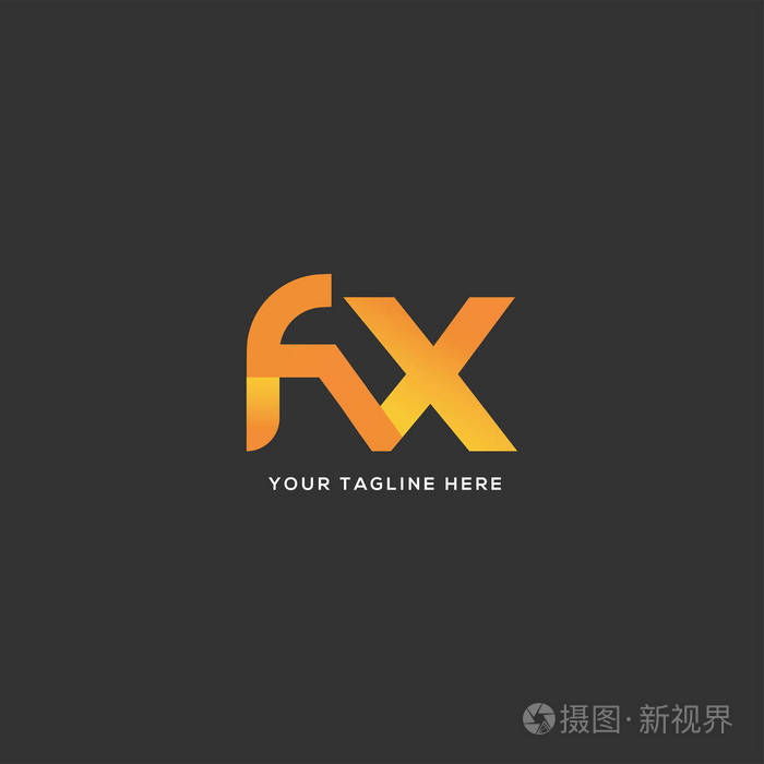 字母标志fx名片模板