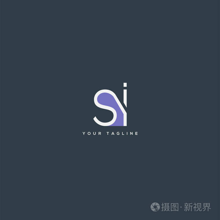 字母标志si名片模板