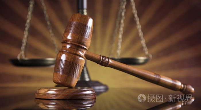 司法概念法庭法槌法律主题镜像背景