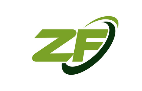 采埃孚zf标志swosh椭圆椭圆绿信矢量概念照片