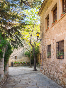 西班牙的伙伴村里的小巷子图片