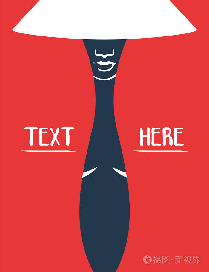 矢量流行艺术海报与女性剪影三种颜色垂直横幅红色蓝色白色复古高跷