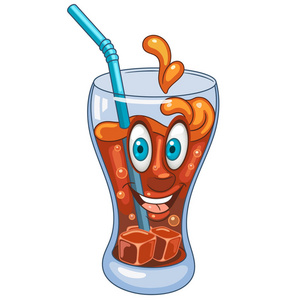 带吸管的可乐杯. 快乐的饮料概念.照片