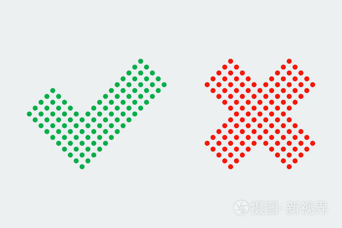 检查标记矢量图标圆点图案