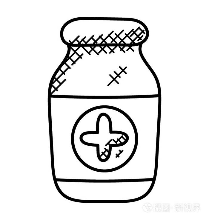 储存药片的药罐插画-正版商用图片1s2c7w-摄图新视界