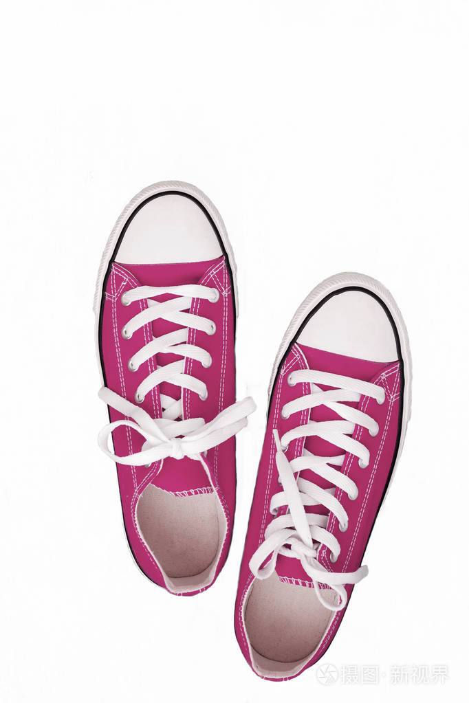 一双运动鞋彩色青年跑鞋在白色背景上隔离