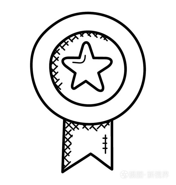 徽章与明星显示优质的概念插画-正版商用图片1s2co4-摄图新视界