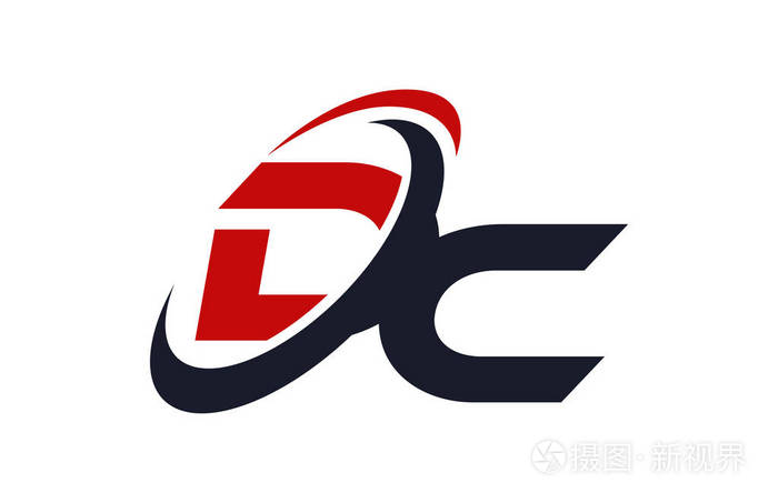 dc标志swosh全球红字矢量概念