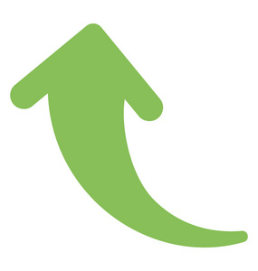 显示向上指示或方向的弯曲箭头插画