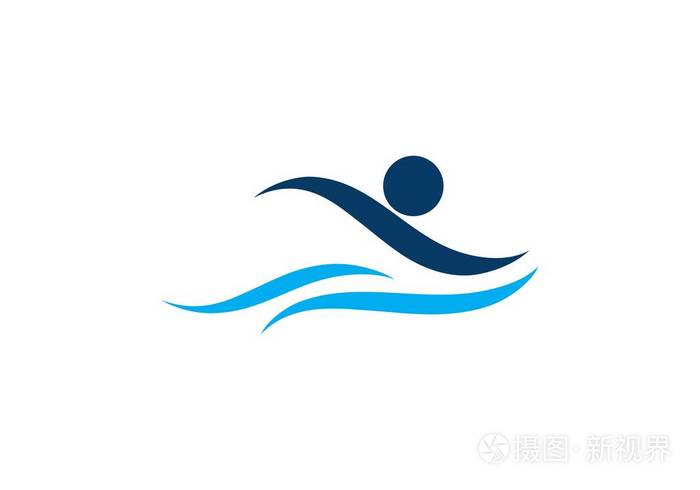 游泳标志矢量模板
