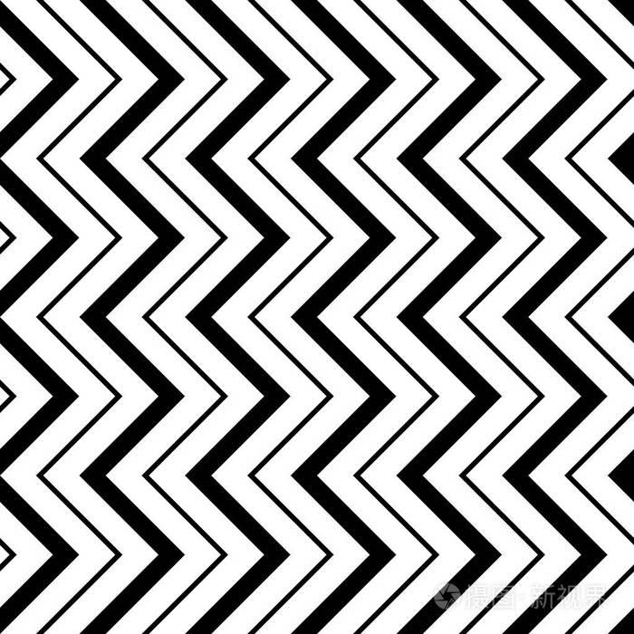 设计无缝单色之字形图案抽象的条纹背景矢量艺术
