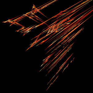 枪火喷射特效火流星雨线痕迹特效抽象,暗背景,水平照片