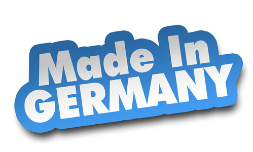 德国制造概念3d插图孤立在白色背景上照片