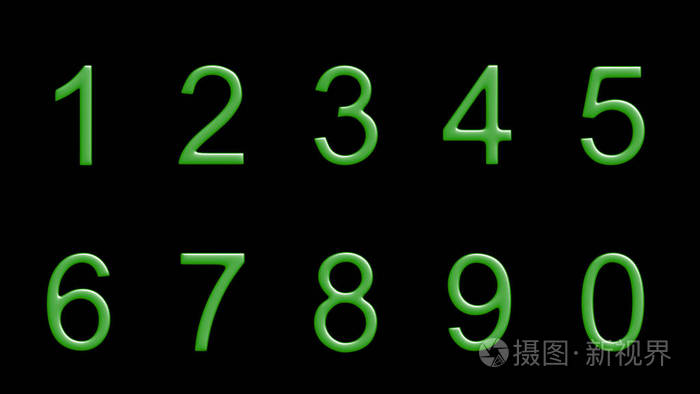 黑色背景上的绿色数字插图照片-正版商用图片1s3163-摄图新视界