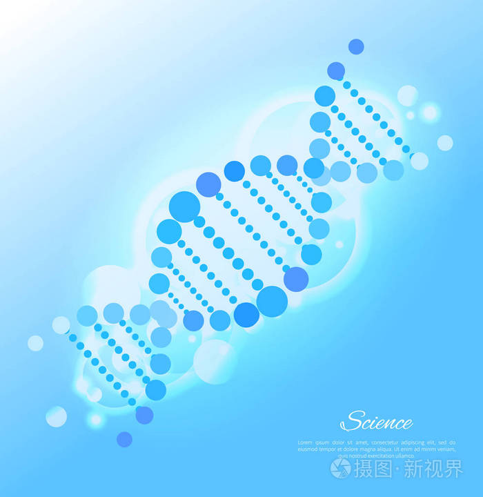 蓝色的 dna 海报, 矢量插图