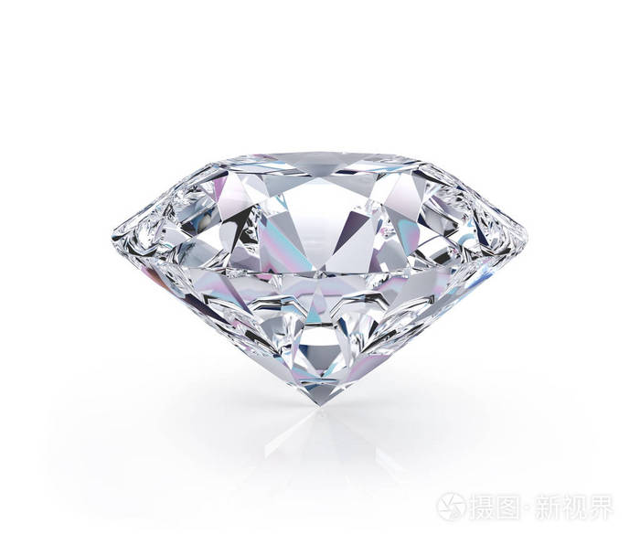 巨大的钻石宝石. 三维图像. 白色背景.