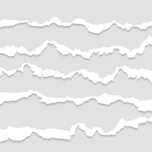 撕裂的纸, 撕开的纸张边缘向量集照片