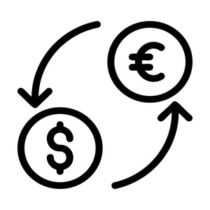 白色背景下孤立的货币兑换标志图片