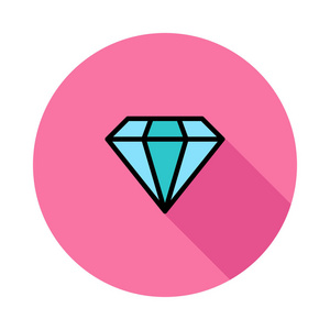 钻石圈蓝钻石粉红色圆圈隔离白色背景照片