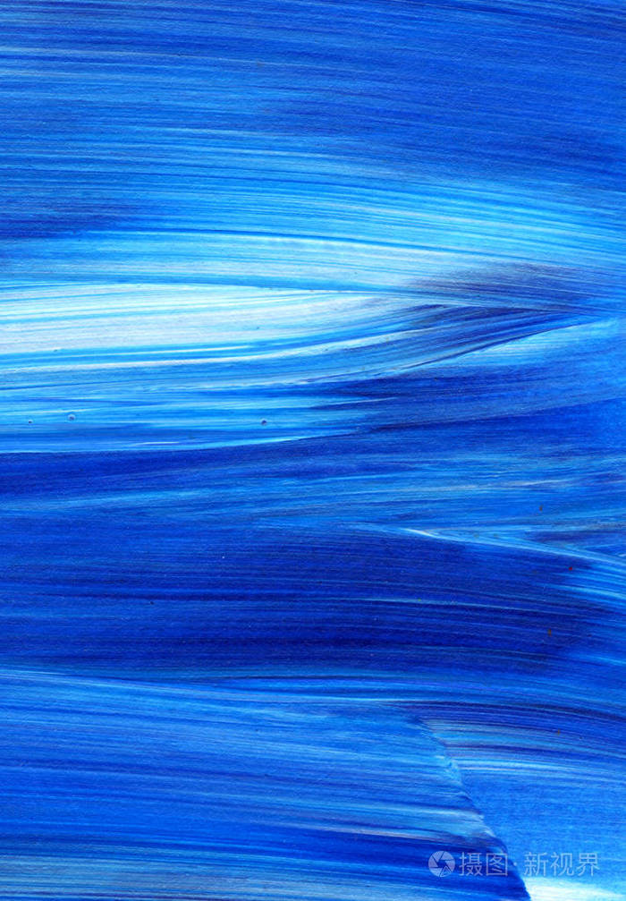 蓝色抽象丙烯酸绘画作为背景纹理设计元素现代艺术的笔触纹理