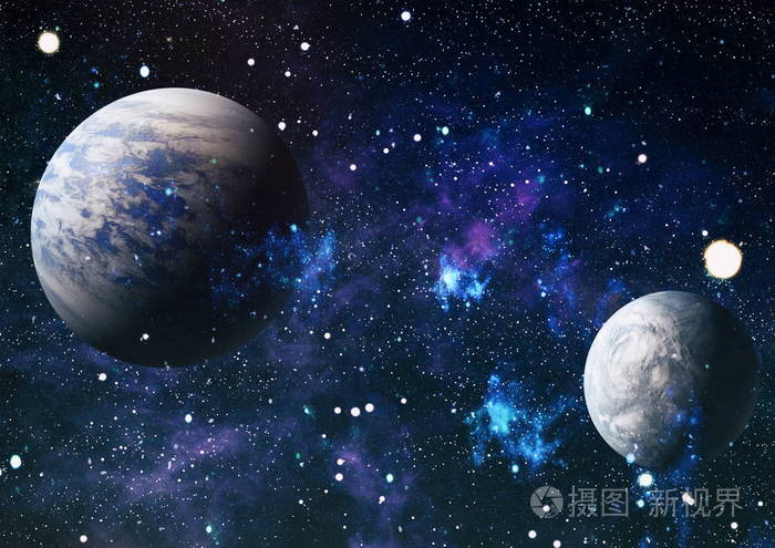 宇宙中的星系星云和恒星. 由美国宇航局提供的这幅图像的元素