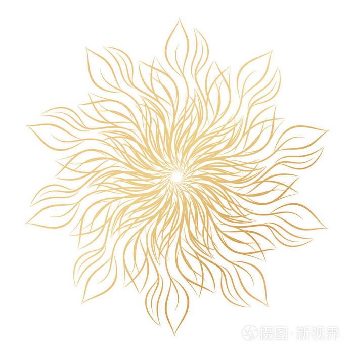 在白色背景上分离的圆形花卉装饰品.装饰设计元素.