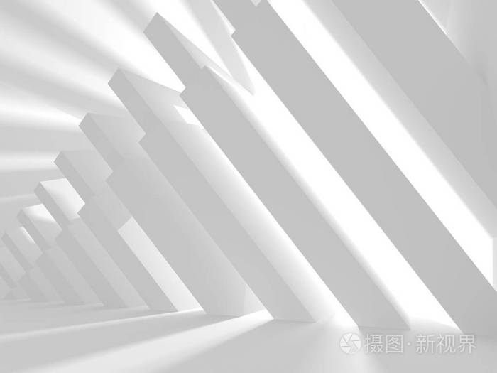 带有阴影的白色抽象几何建筑背景