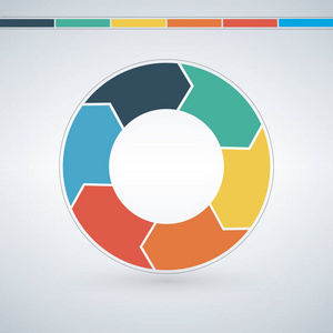 模板为图形循环图,圆图,工作流布局编号,选项网页设计.