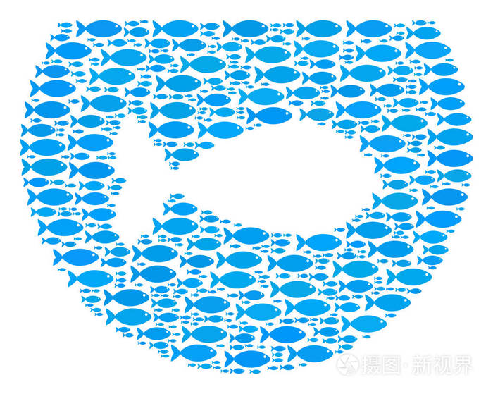 鱼水族馆拼贴画插画-正版商用图片1s4h94-摄图新视界