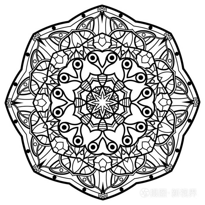 用于着色书的曼达拉