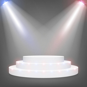 重阳节创意舞台在透明背景上隔离的3d 圆形舞台讲台的创意矢量插图.