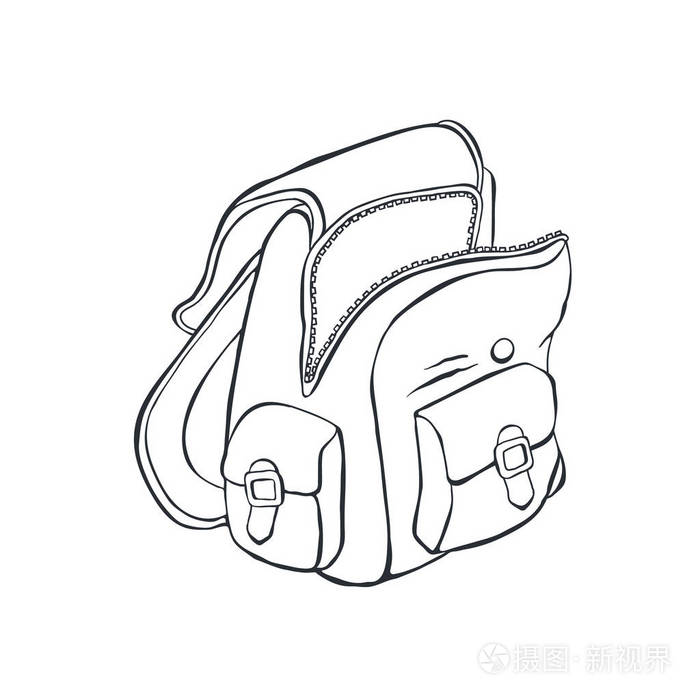 素描书包 简笔画图片