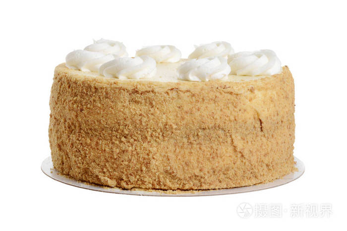 带鲜奶油的独立饼干碎蛋糕