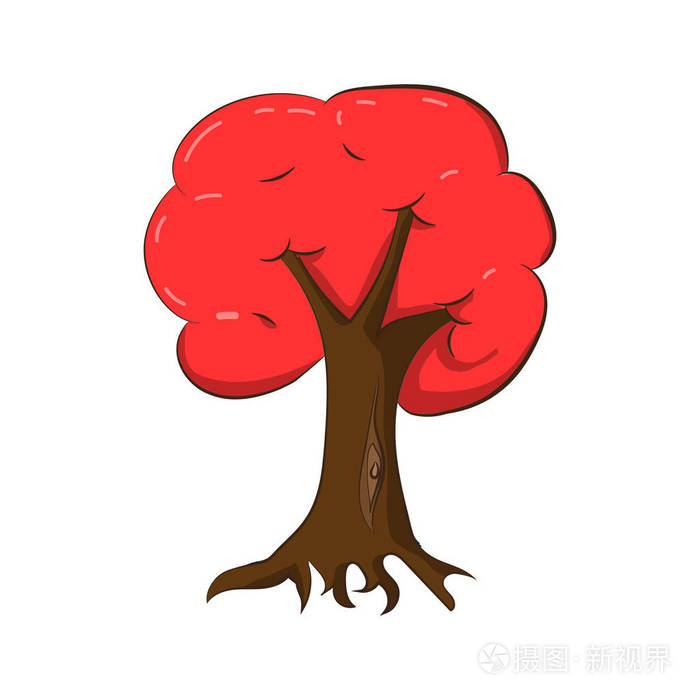 秋天的一棵红色的树的例证