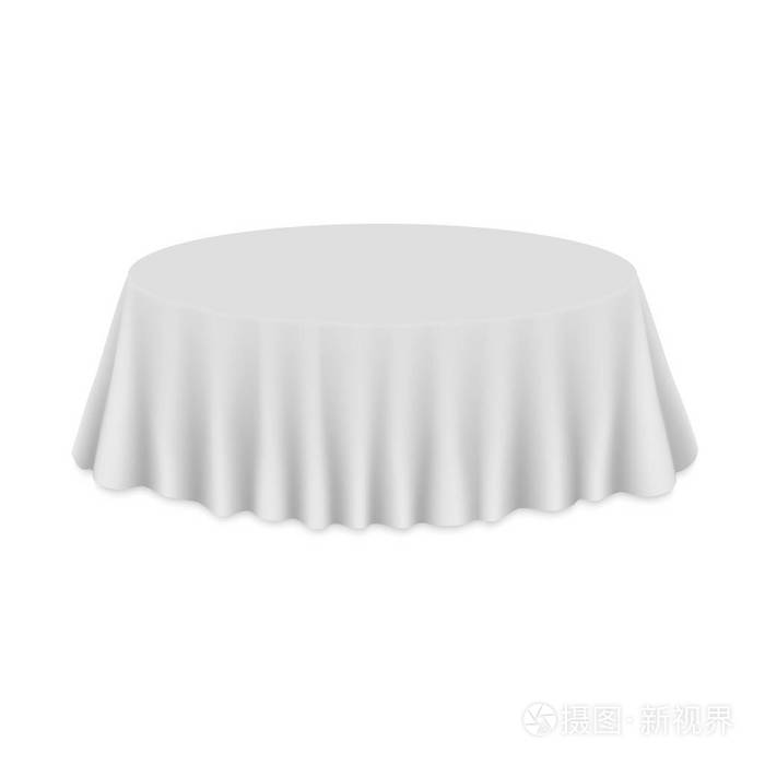 白色背景的桌子上隔着空圆桌布插画 正版商用图片1s5ckx 摄图新视界