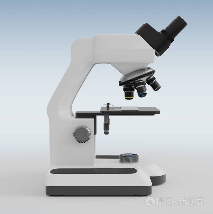 现代数字显微镜分离白色灰色背景三维渲染照片-正版商用图片1s5dg6-摄