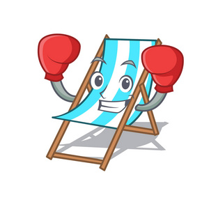 拳击沙滩椅人物卡通插图图片