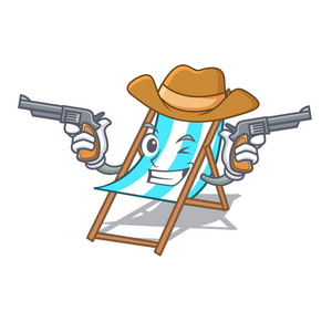 牛仔沙滩椅人物卡通插图图片