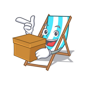 盒式沙滩椅人物卡通插图图片