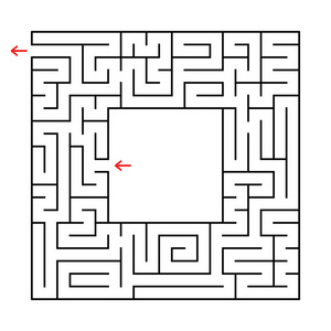 简单的出路一个方形迷宫. 从中心找到出路.